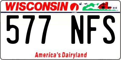 WI license plate 577NFS