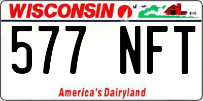 WI license plate 577NFT
