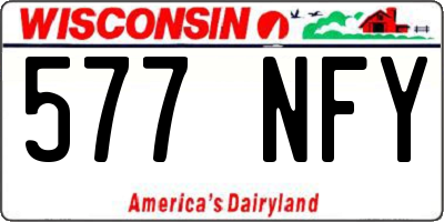 WI license plate 577NFY