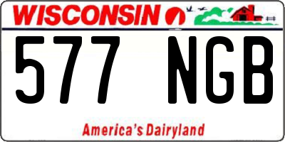 WI license plate 577NGB