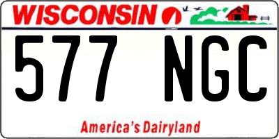WI license plate 577NGC