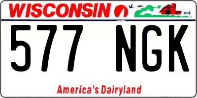 WI license plate 577NGK