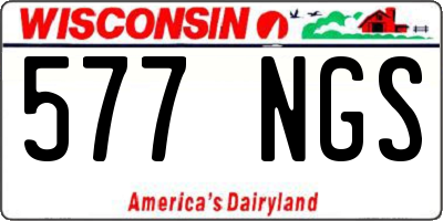 WI license plate 577NGS