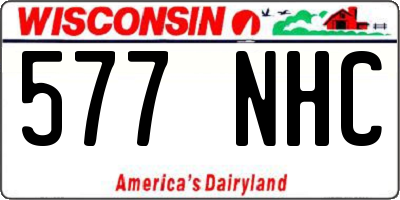 WI license plate 577NHC