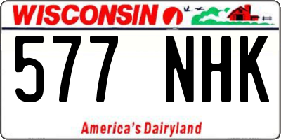 WI license plate 577NHK