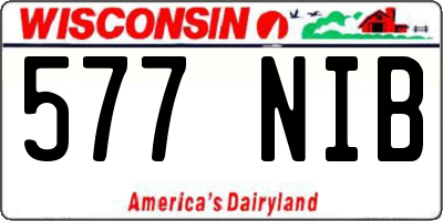WI license plate 577NIB
