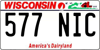WI license plate 577NIC