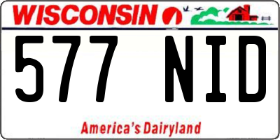 WI license plate 577NID