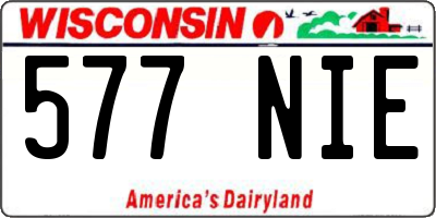 WI license plate 577NIE