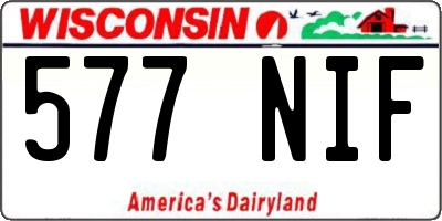 WI license plate 577NIF