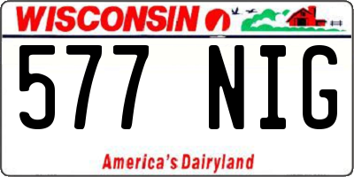 WI license plate 577NIG