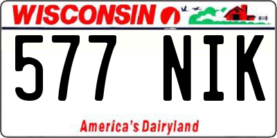 WI license plate 577NIK