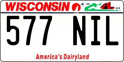 WI license plate 577NIL