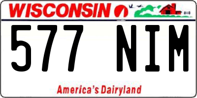 WI license plate 577NIM