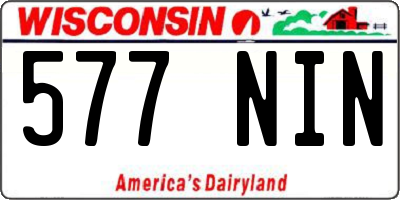 WI license plate 577NIN