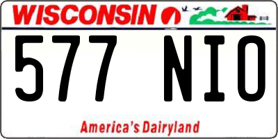 WI license plate 577NIO
