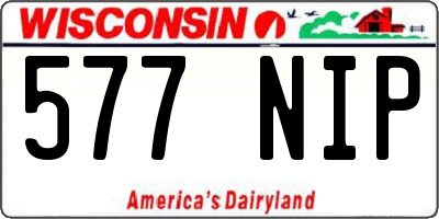 WI license plate 577NIP