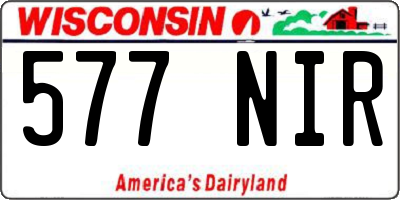 WI license plate 577NIR