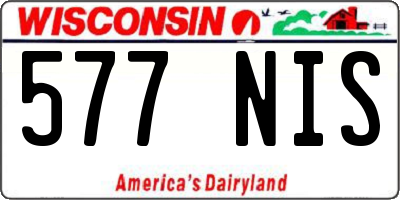 WI license plate 577NIS