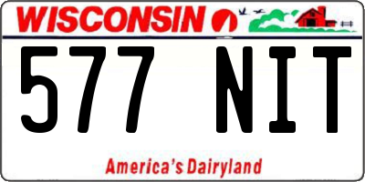 WI license plate 577NIT
