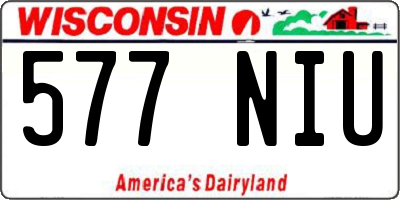 WI license plate 577NIU