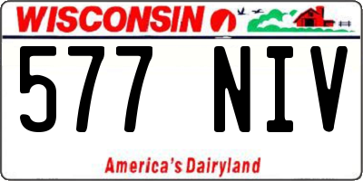 WI license plate 577NIV