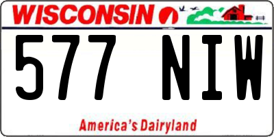 WI license plate 577NIW
