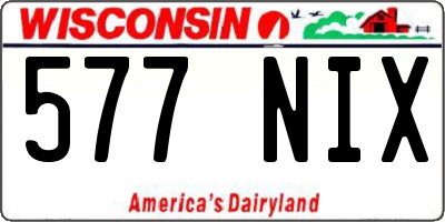 WI license plate 577NIX