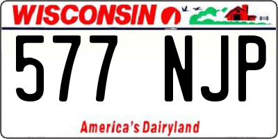 WI license plate 577NJP