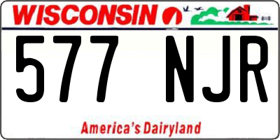 WI license plate 577NJR