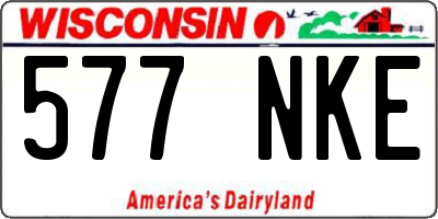 WI license plate 577NKE