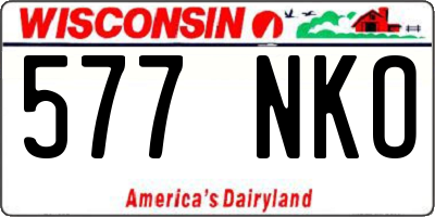 WI license plate 577NKO