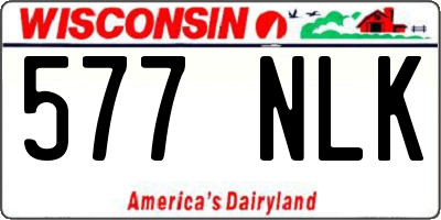 WI license plate 577NLK
