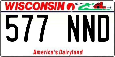 WI license plate 577NND