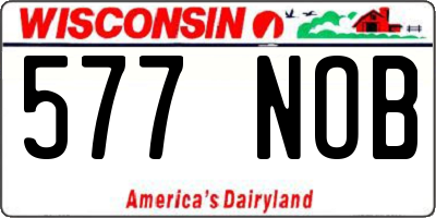 WI license plate 577NOB