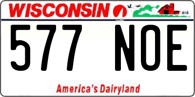 WI license plate 577NOE