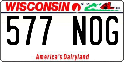WI license plate 577NOG