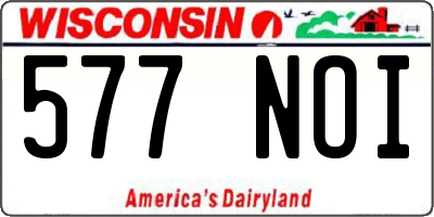 WI license plate 577NOI