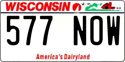 WI license plate 577NOW