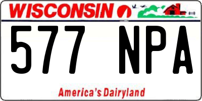 WI license plate 577NPA