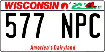 WI license plate 577NPC