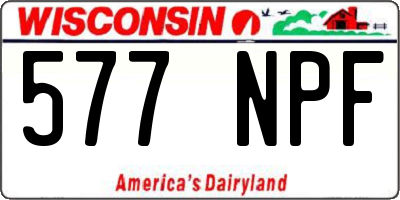 WI license plate 577NPF