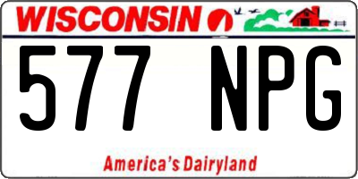 WI license plate 577NPG