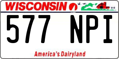 WI license plate 577NPI