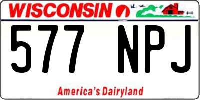 WI license plate 577NPJ