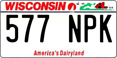 WI license plate 577NPK