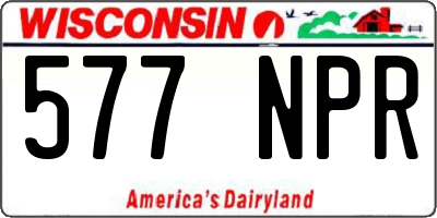 WI license plate 577NPR