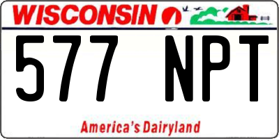 WI license plate 577NPT