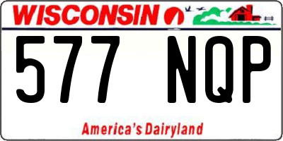 WI license plate 577NQP