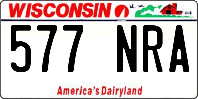 WI license plate 577NRA